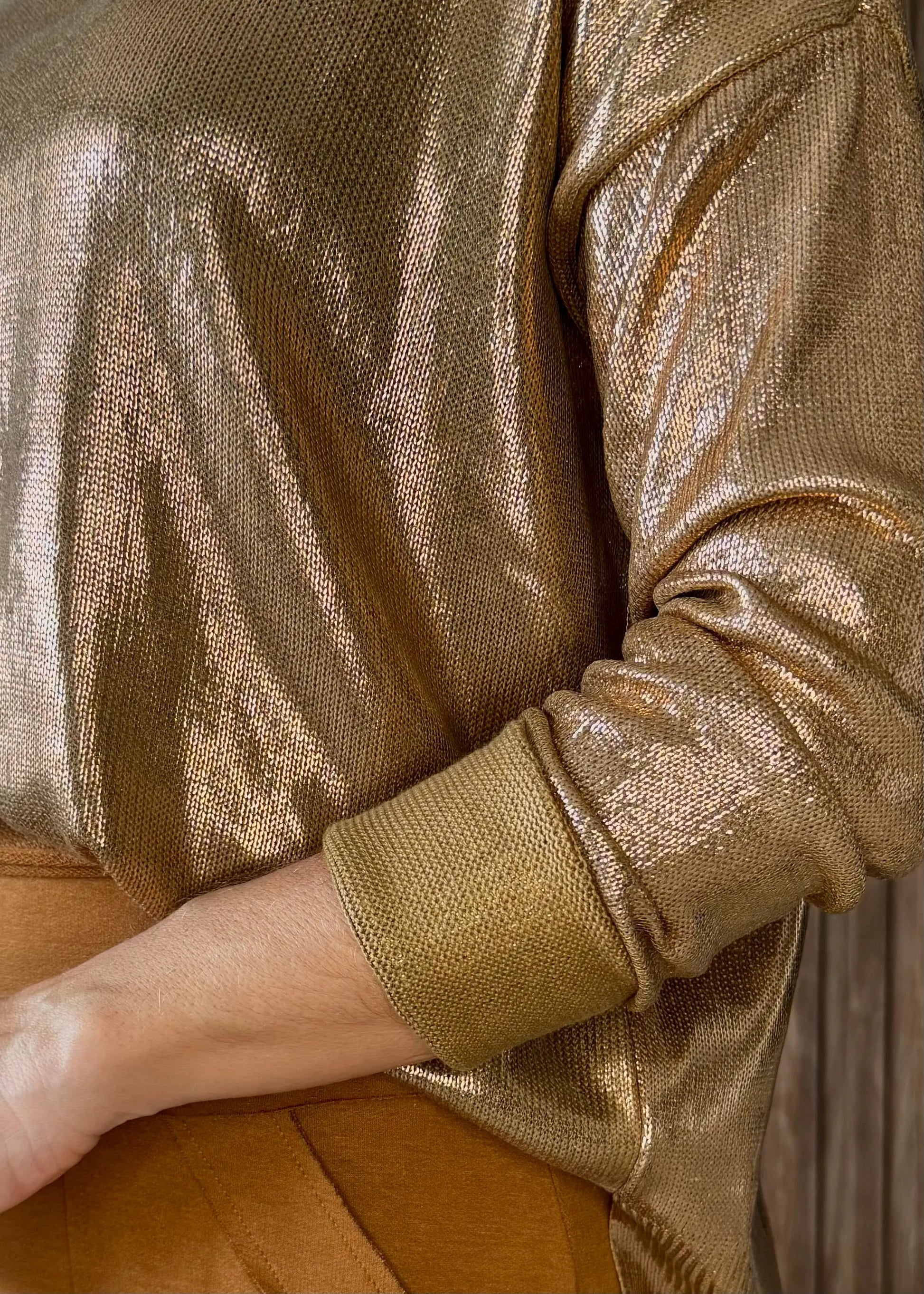 Blusa Tricô Metalizado - Dourada 