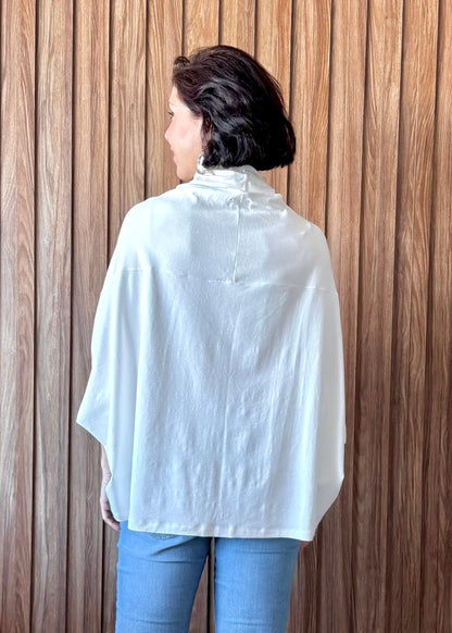 Blusa ampla em Moletinho com elastano - Off White 