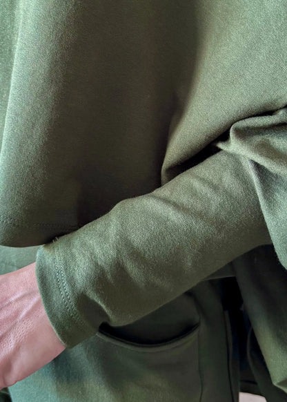 Blusa ampla em Moletinho com elastano - Verde Militar 