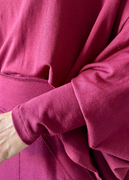 Blusa ampla em Moletinho com elastano - Vinho 