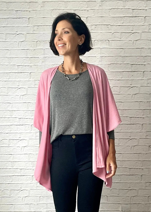 Kimono em Viscolinho Rosa Flamingo - Maira da Mai Style