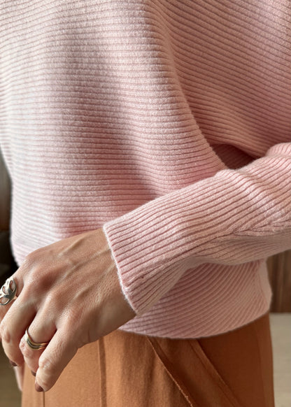 Blusa Tricô manga morcego - Rosa