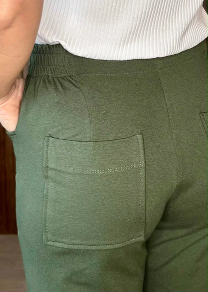 Calça em Moletinho com elastano - Verde Militar 