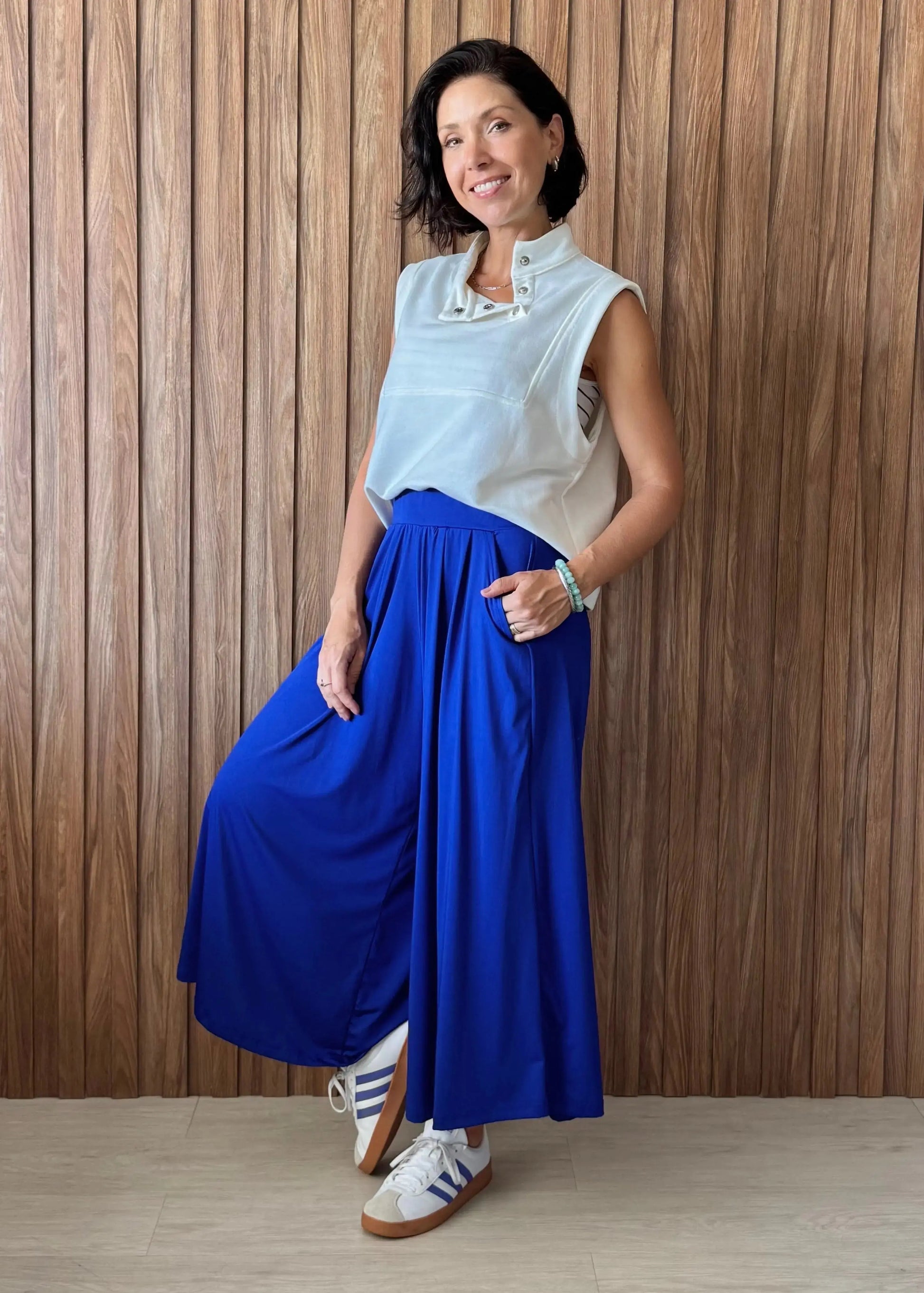 Colete Moletom com botões - Off White - Maira da Mai Style