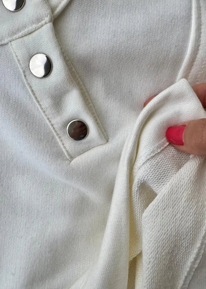 Colete Moletom com botões - Off White 