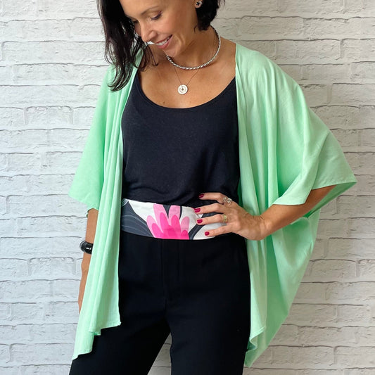Kimono em Viscolinho Verde Menta