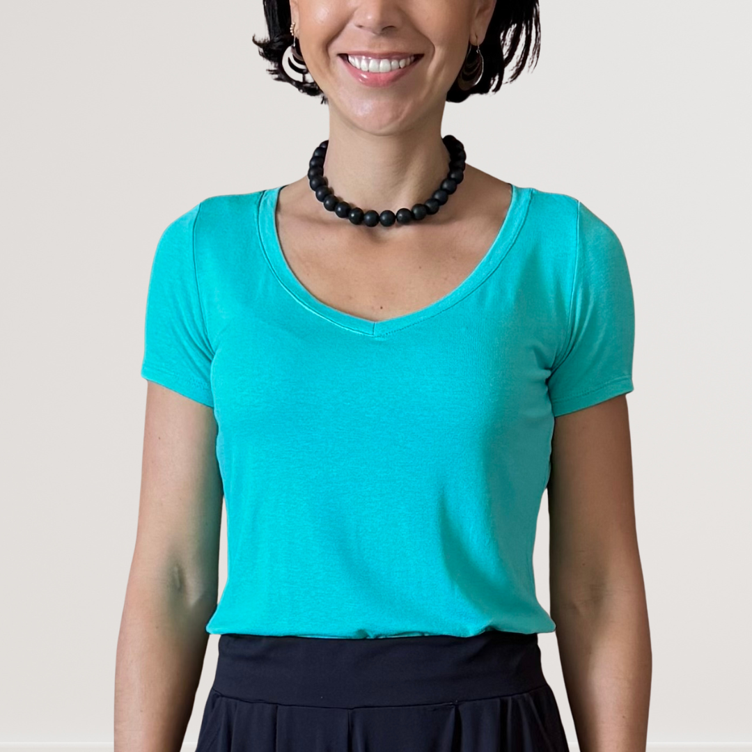 T-shirt gola V Tiffany