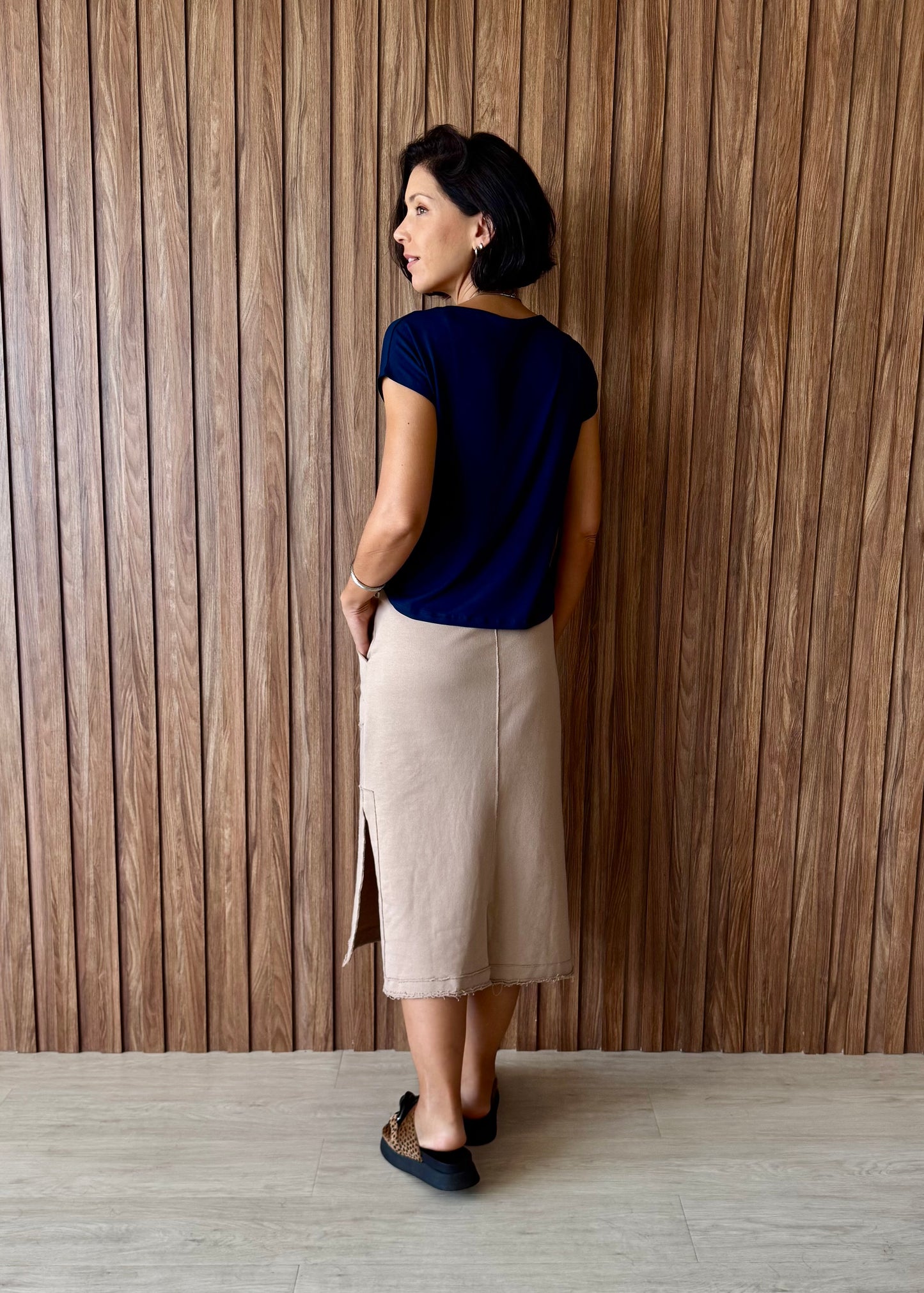 Blusa Básica Delícia em Viscolycra Azul Marinho