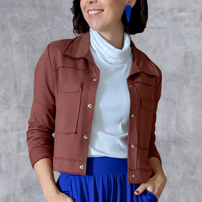 Jaqueta em Moletom - Chocolate