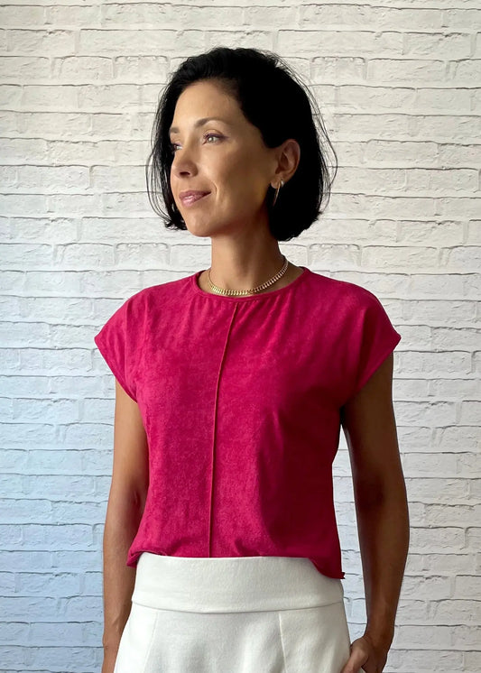 Blusa Delícia em Suede Cereja - Maira da Mai Style