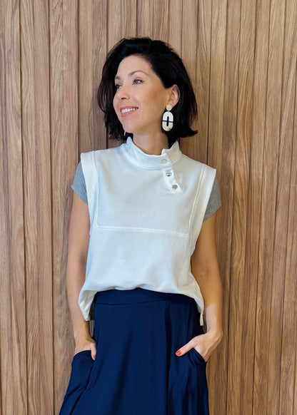 Blusa Básica Delícia em Viscolycra (Cinza Mescla)