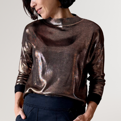 Blusa Tricot Metalizado - Cobre