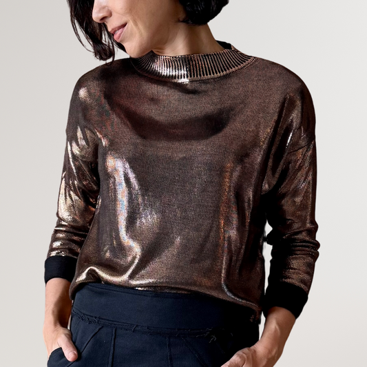 Blusa Tricot Metalizado - Cobre