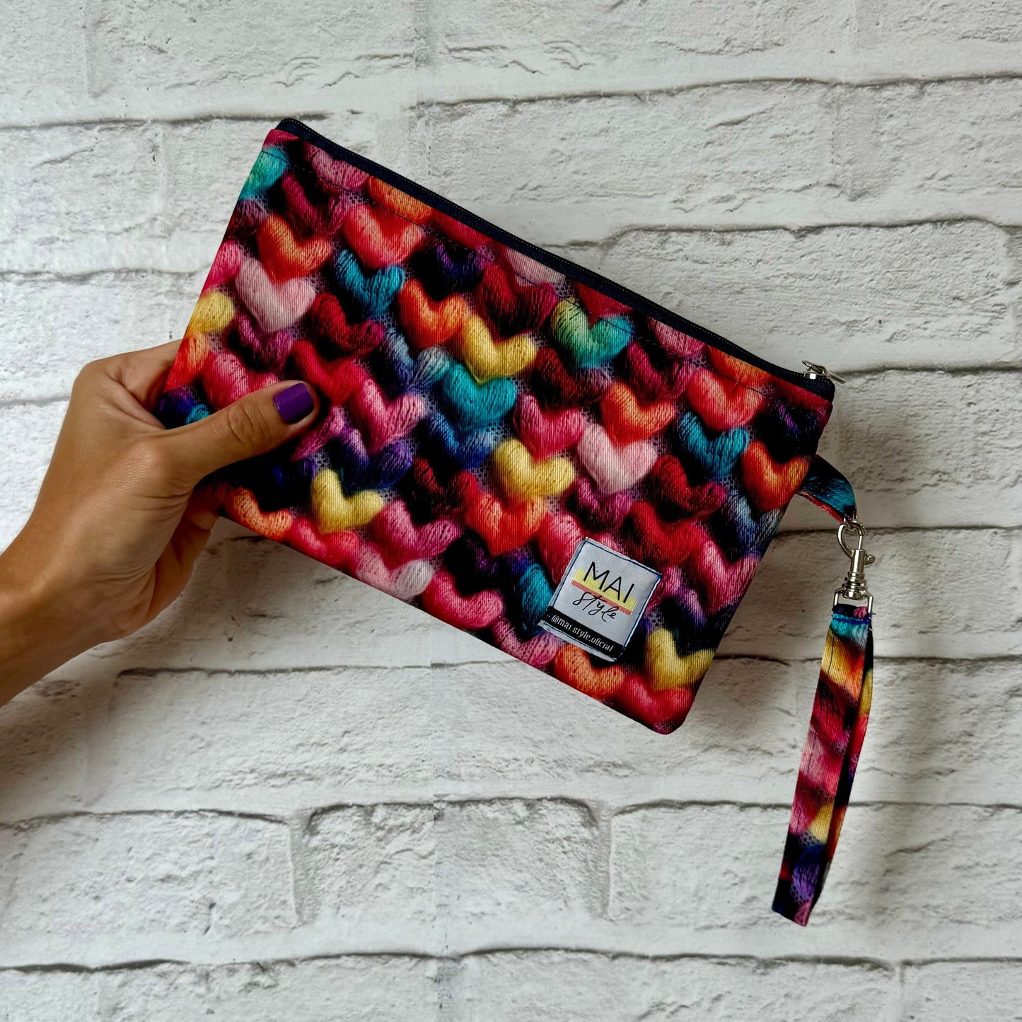 Clutch Estampada Corações