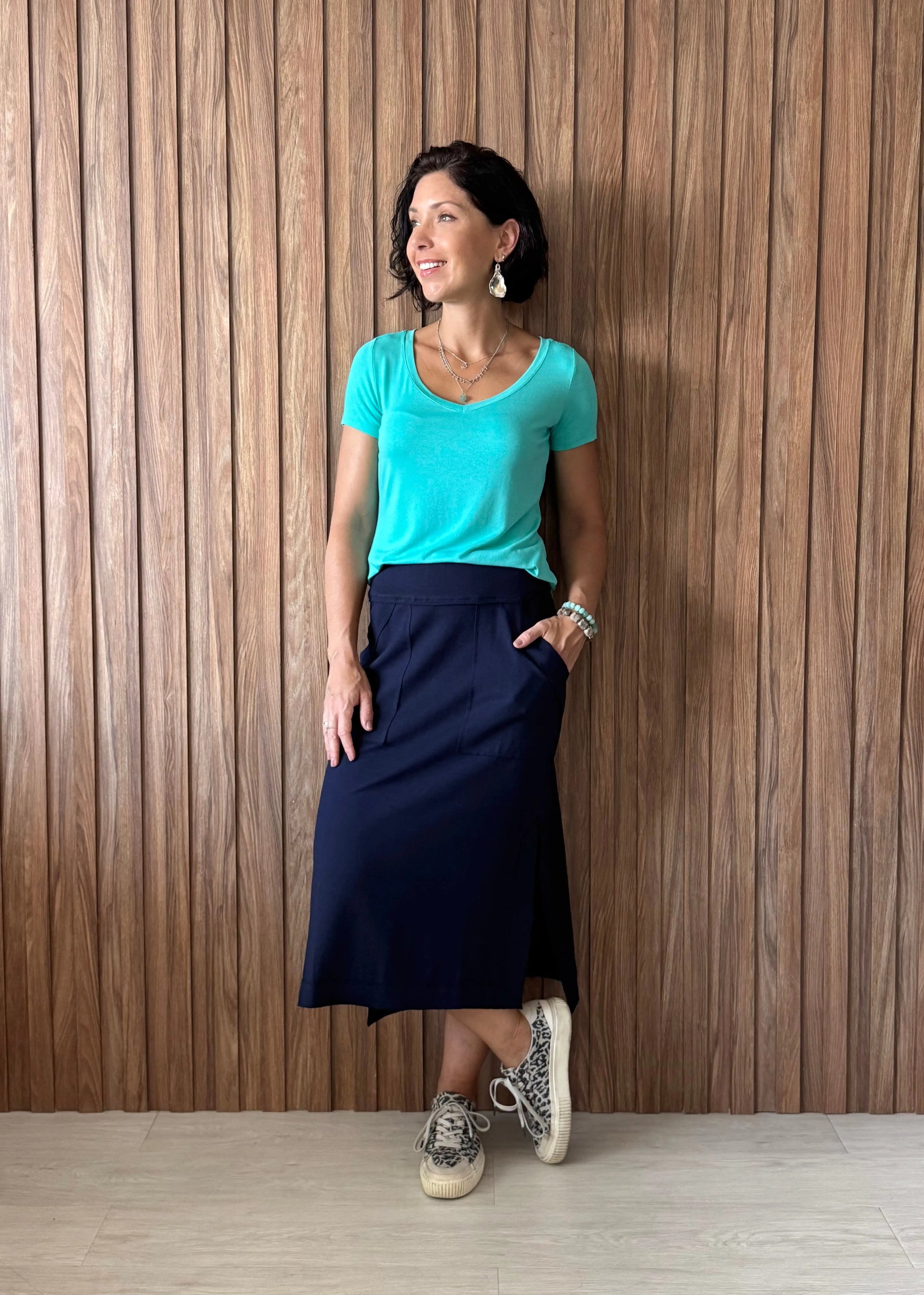 T-shirt gola V Tiffany - Maira da Mai Style