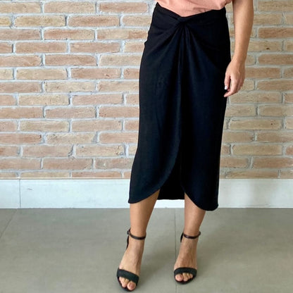 Saia Transpassada em Viscolinho (Preto)