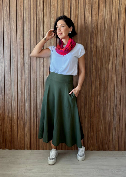 Gola em Viscose Estampada - Aura Floral Rosa 