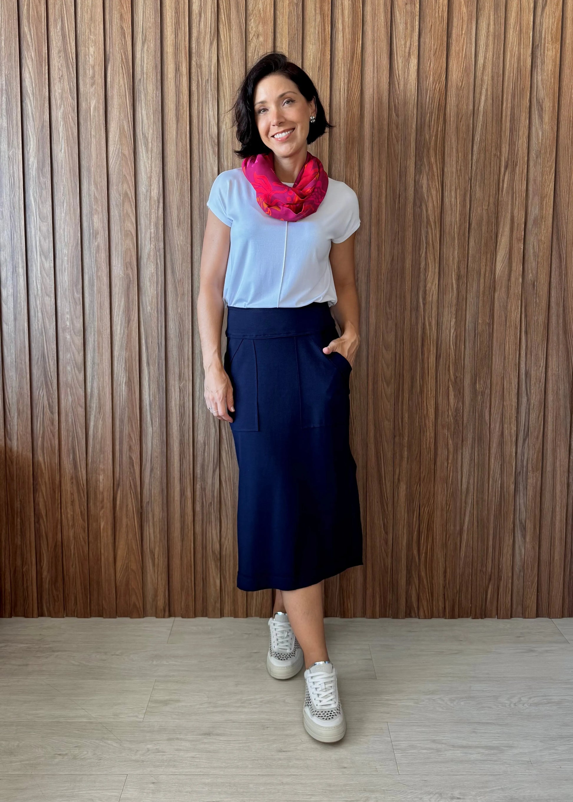 Gola em Viscose Estampada - Aura Floral Rosa 