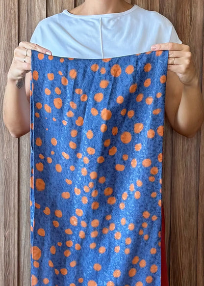 Gola em Viscose Poá Azul Âmbar 