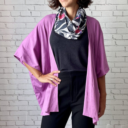 Kimono em Viscolinho Violeta