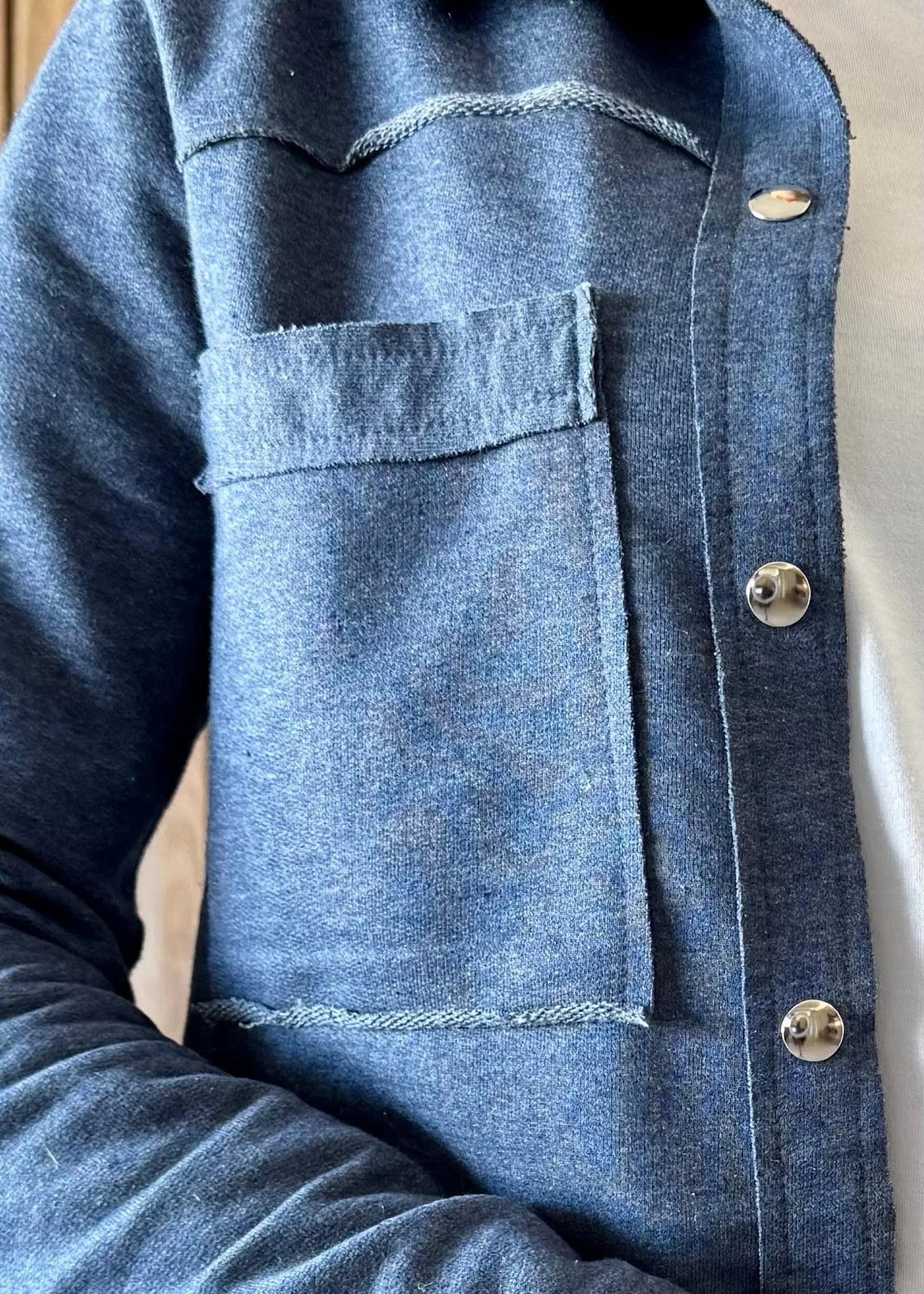 Jaqueta em Moletom - Azul Jeans 
