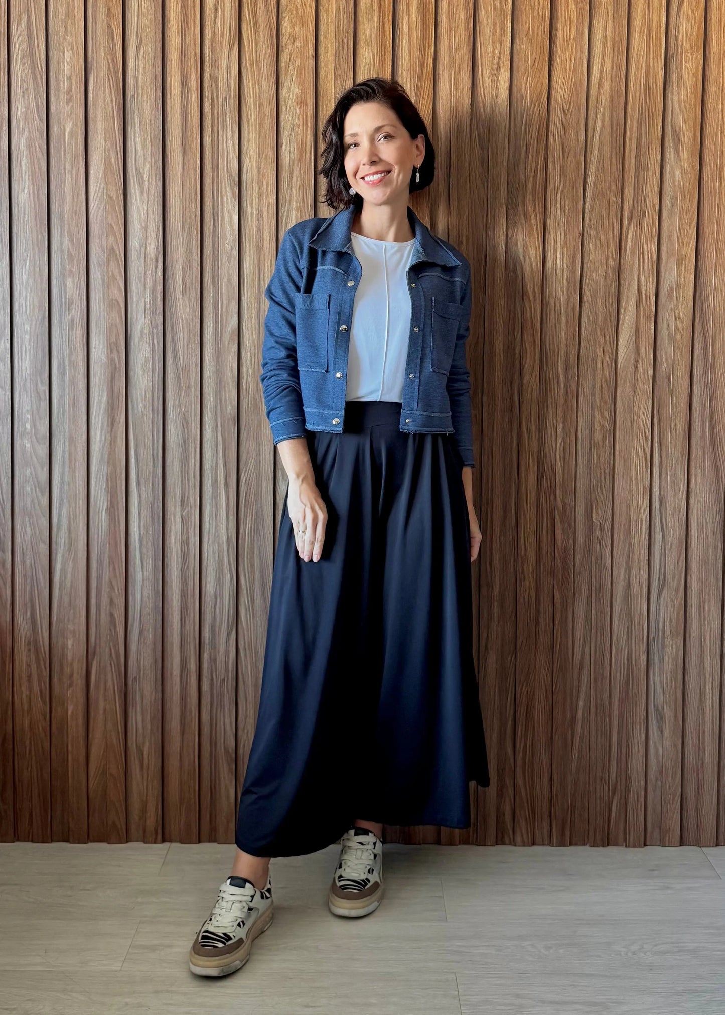 Jaqueta em Moletom - Azul Jeans 