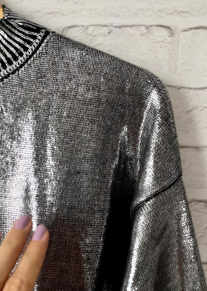 Blusa Tricot Metalizado - Prateada
