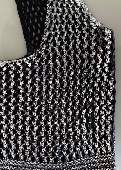 Bolsa em Tricô Metalizado Prata - Maira da Mai Style